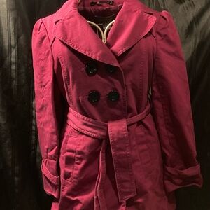 Ann Taylor Pink Pea Coat with Classic Lapel